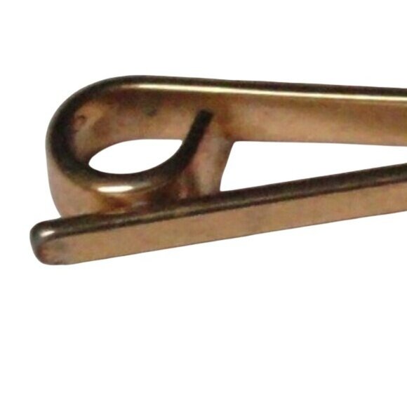 Vintage Collar Bar Gold Tone Tie Clip Elegant Mens Accessory Retro Style - Picture 8 of 8